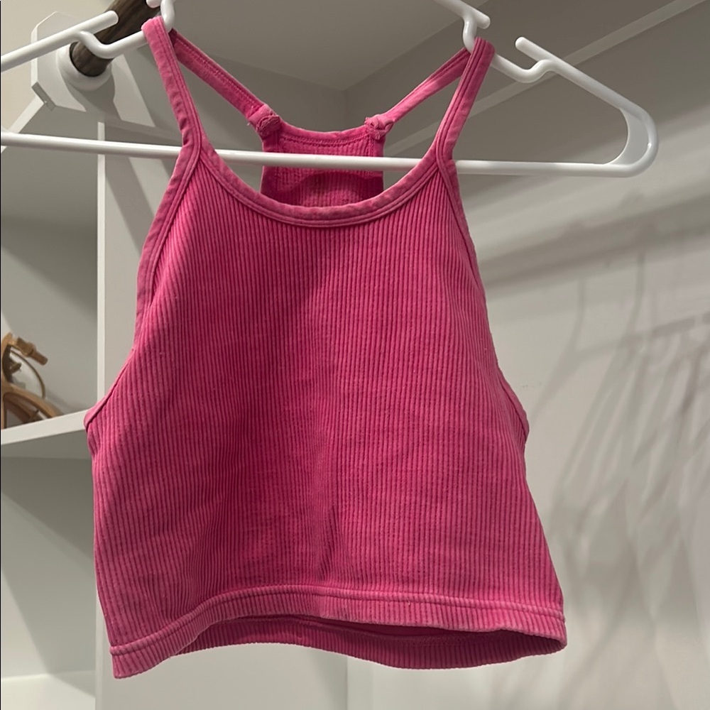 Women's Pink Ribbed Tank Top